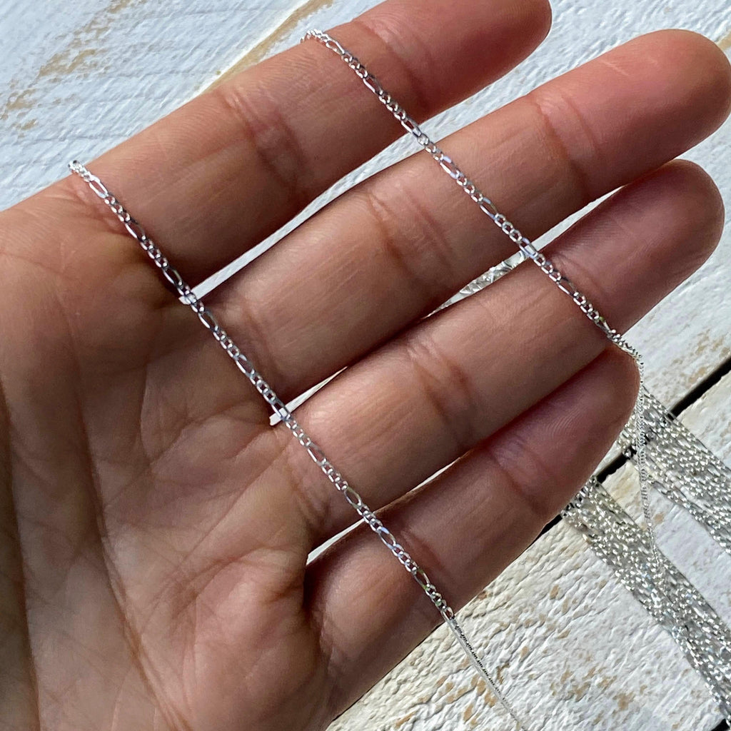 Stamped 925 Italian Sterling Silver Figaro Chain 20" - Earth Family Crystals