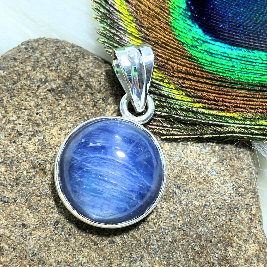 Dancing Sheen! Blue Kyanite Sterling Silver Pendant (Includes Silver Chain) #5 - Earth Family Crystals