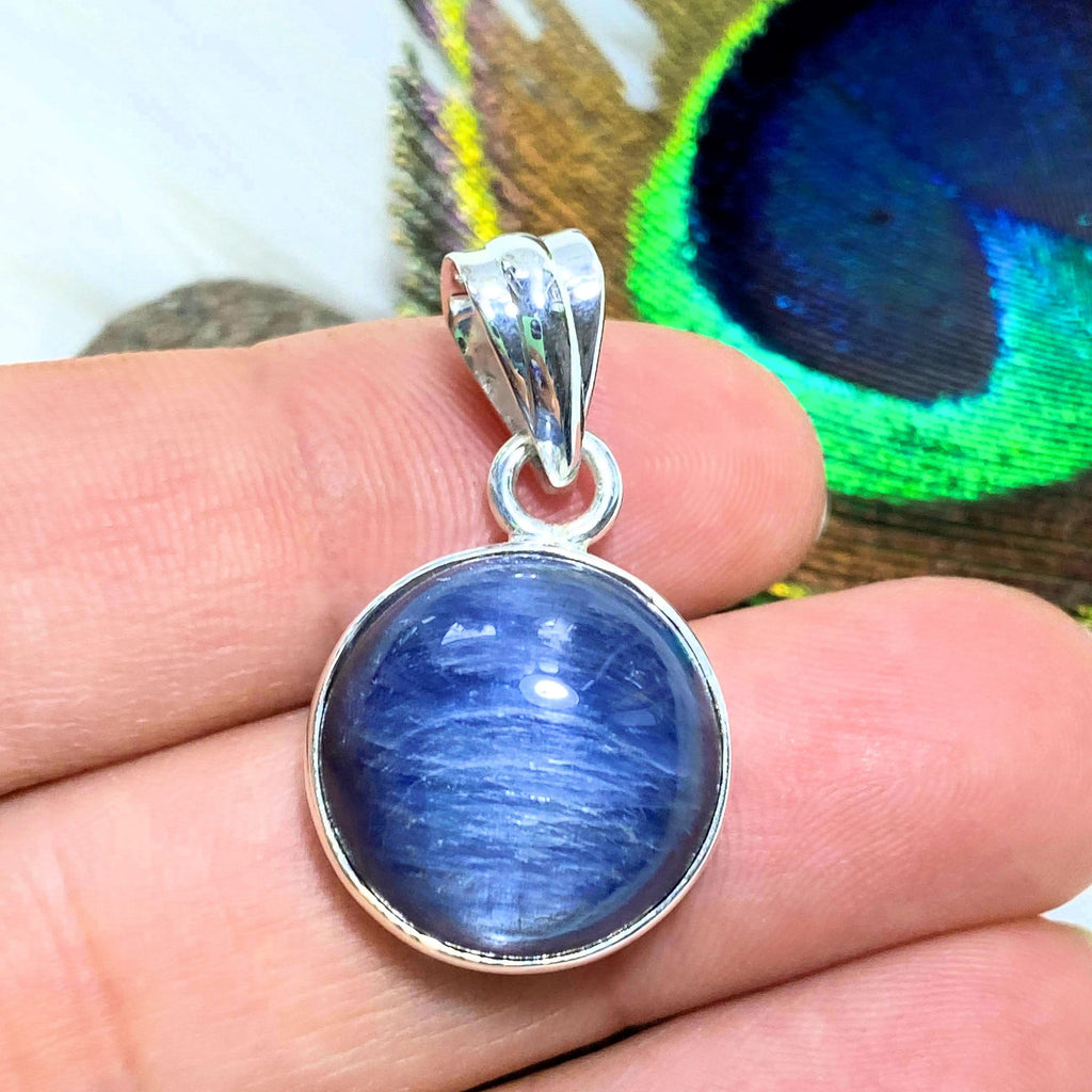 Dancing Sheen! Blue Kyanite Sterling Silver Pendant (Includes Silver Chain) #5 - Earth Family Crystals