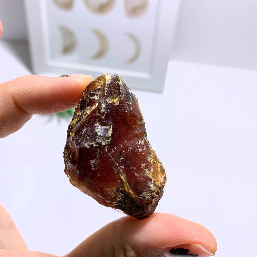 Raw Blue & Golden  Sumatra Amber Natural Specimen #2 - Earth Family Crystals