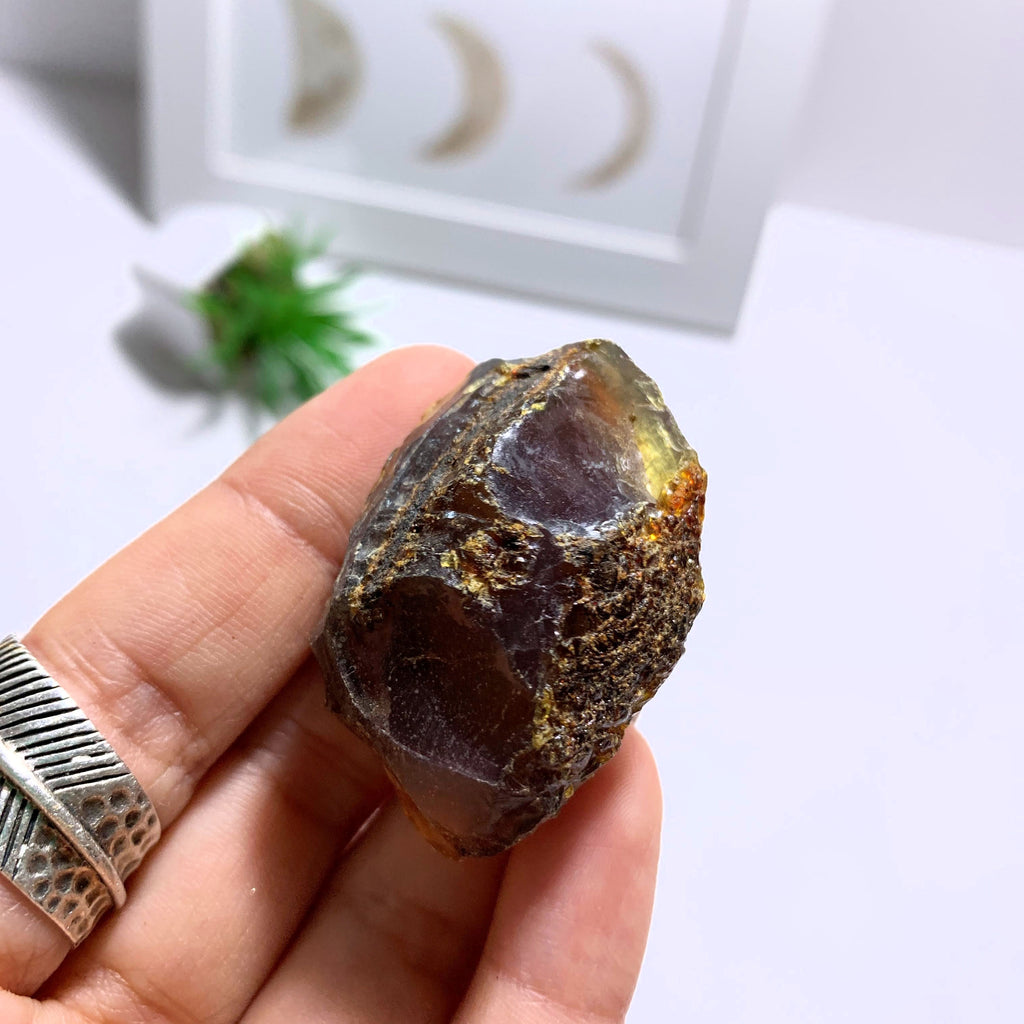 Raw Blue & Golden  Sumatra Amber Natural Specimen #4 - Earth Family Crystals
