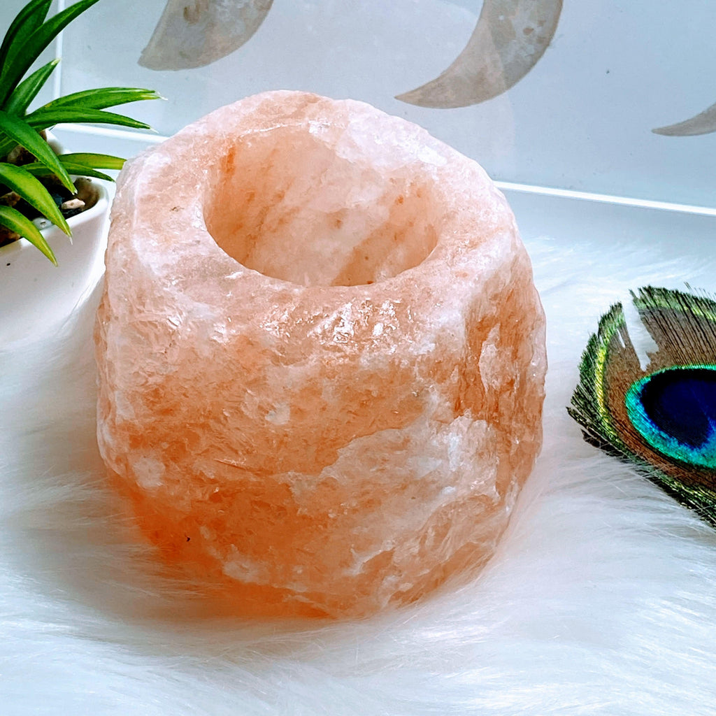 Himalayan Natural Salt Rock Tea Light Candle Holder #1 - Earth Family Crystals