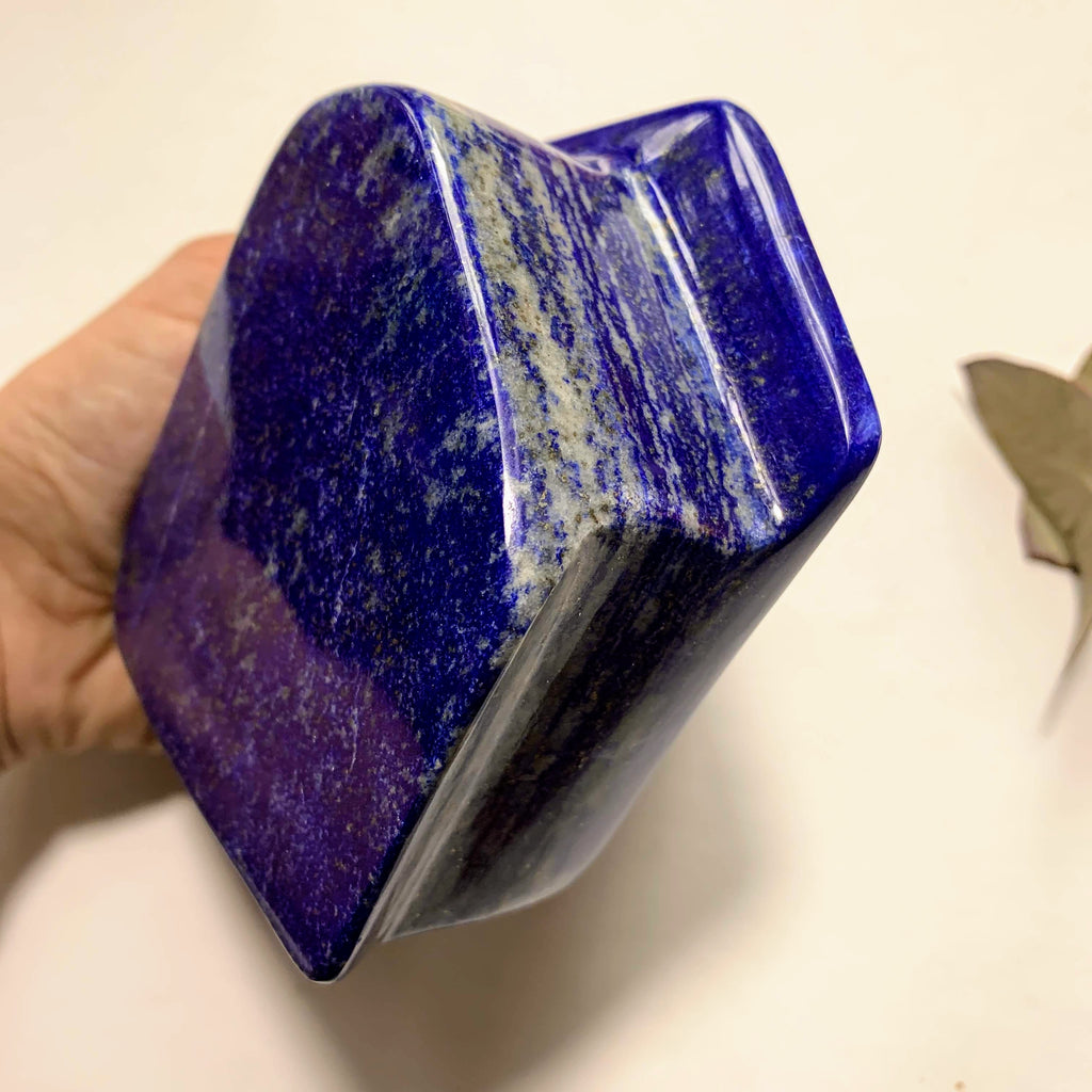 High Grade~ Deep Blue Lapis Lazuli & Pyrite Included Large Standing Display Specimen - Earth Family Crystals