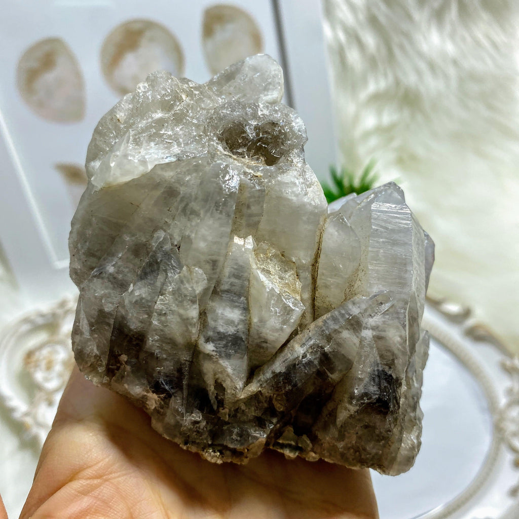 Unique Big Natural Smoky & Clear Quartz Cluster From BC, Canada - Earth Family Crystals