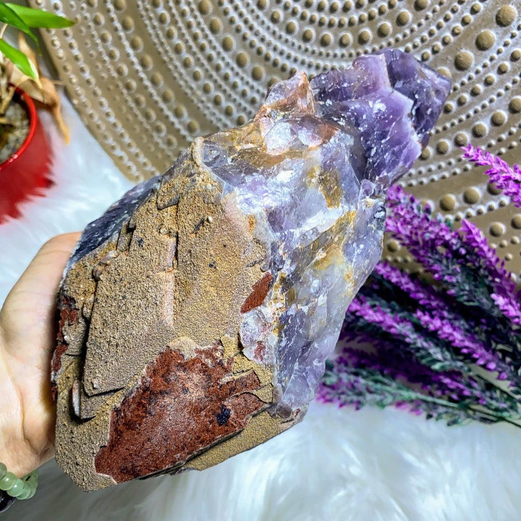 Massive & Spectacular 2.5kg Auralite-23 Elestial Red Hematite Capped Power Point ~ Locality: Ontario, Canada - Earth Family Crystals