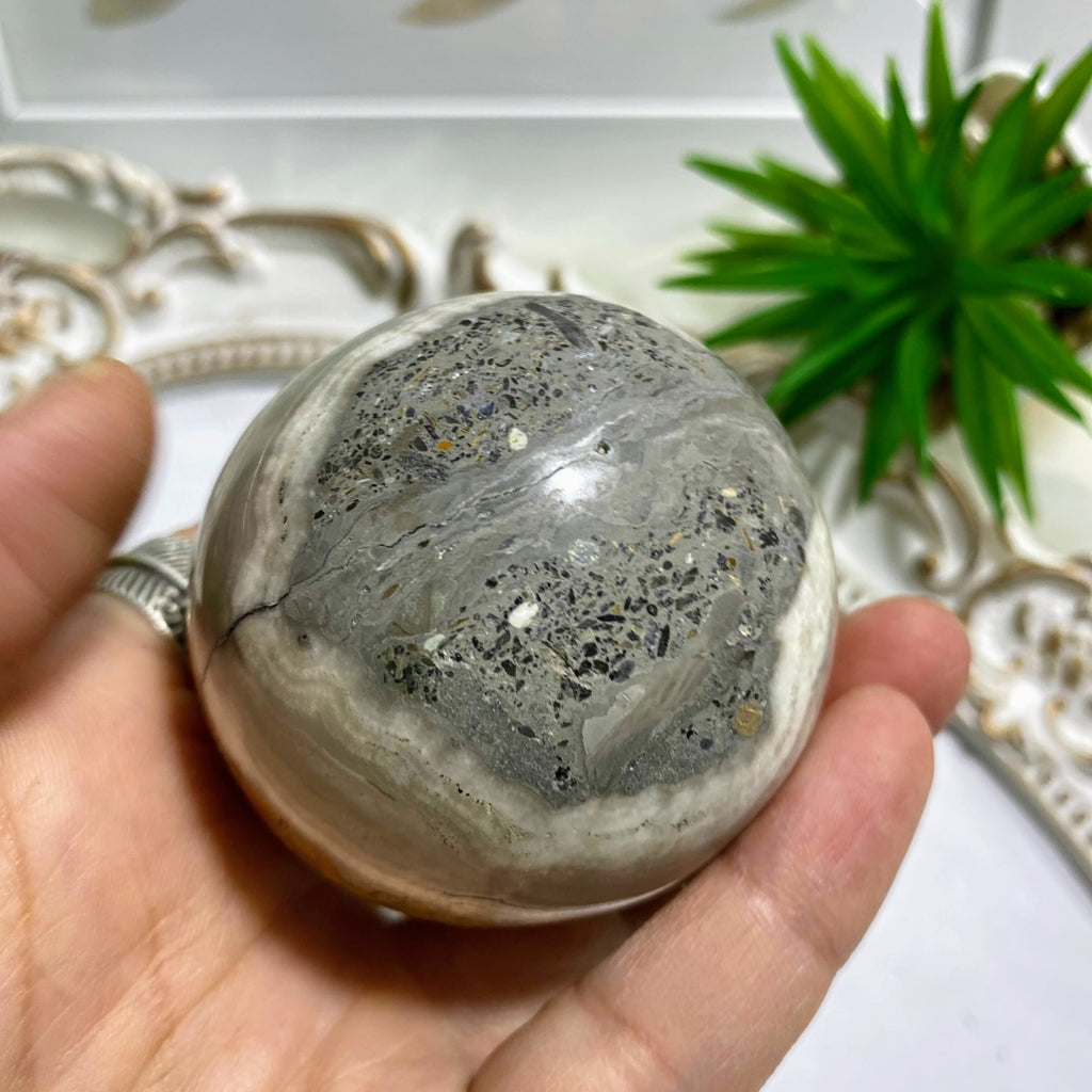 Bumble Bee Jasper Large Sphere Carving #1 - Earth Family Crystals
