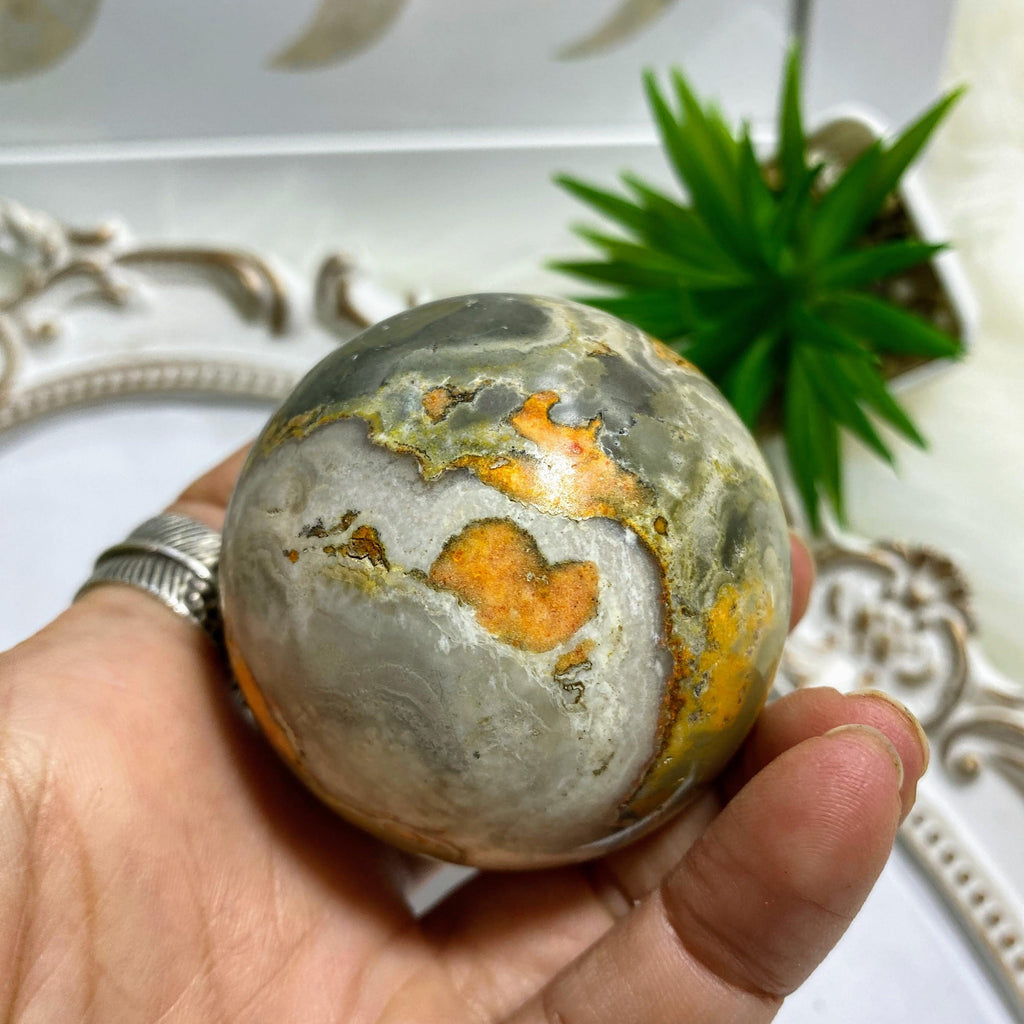 Bumble Bee Jasper Large Sphere Carving #2 - Earth Family Crystals
