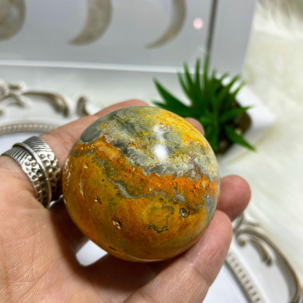 Bumble Bee Jasper Medium Sphere Carving  #2 - Earth Family Crystals