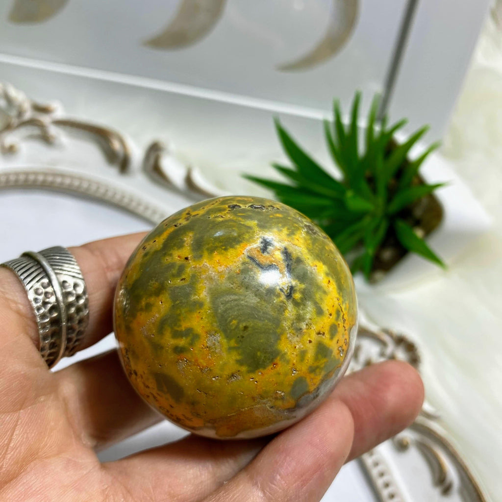 Bumble Bee Jasper Medium Sphere Carving  #4 - Earth Family Crystals