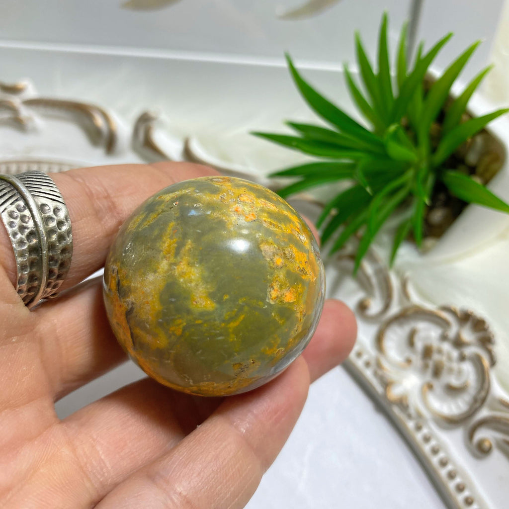Bumble Bee Jasper Small Sphere Carving - Earth Family Crystals