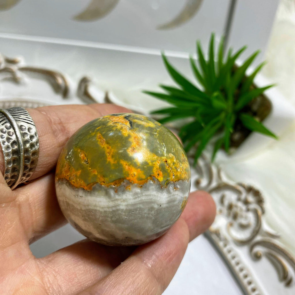 Bumble Bee Jasper Small Sphere Carving - Earth Family Crystals