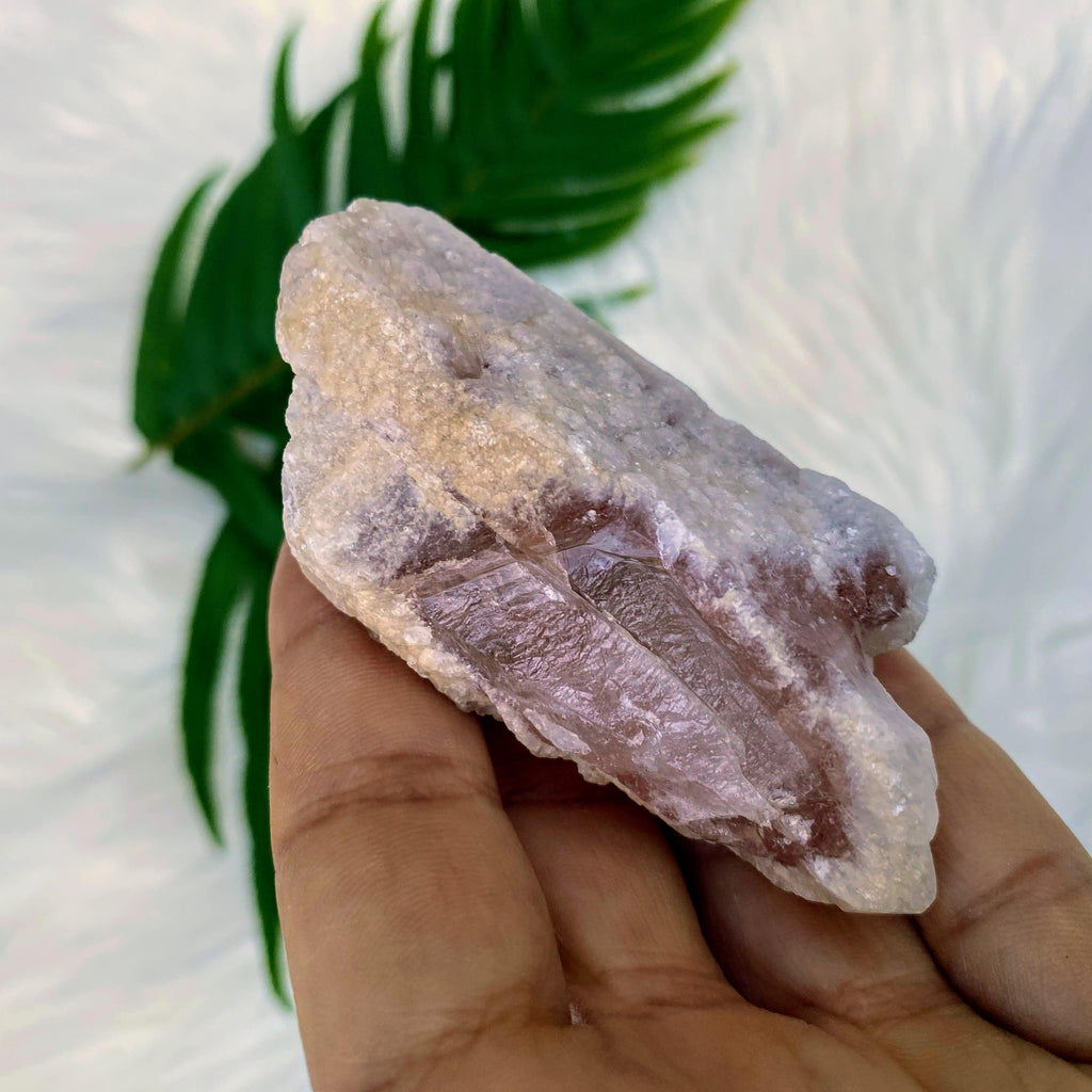 Large Dreamsicle Pink & Clear Lemurian Quartz Point From Brazil #1 - Earth Family Crystals