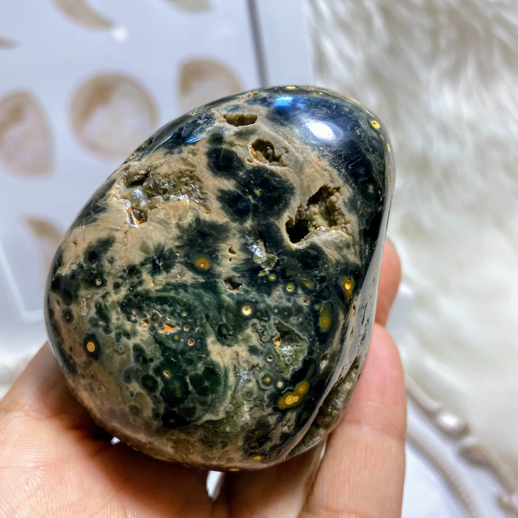 Unique Druzy Caves & Orbs! Ocean Jasper Partially Polished Specimen~ Locality Madagascar - Earth Family Crystals