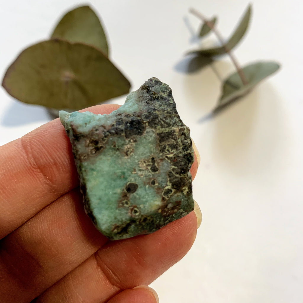 Cute Blue Unpolished Larimar Small Handheld Specimen From The Dominican #1 - Earth Family Crystals
