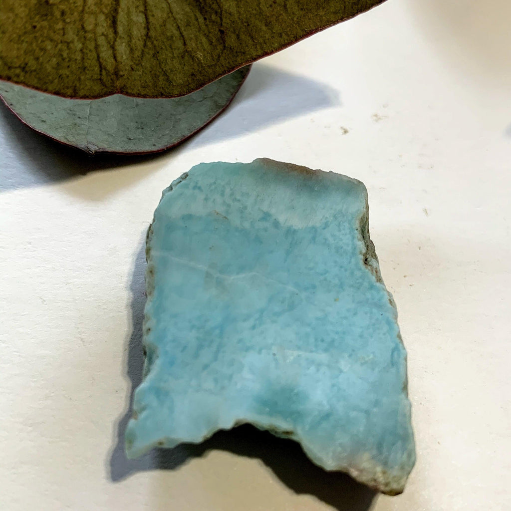 Cute Blue Unpolished Larimar Small Handheld Specimen From The Dominican #1 - Earth Family Crystals