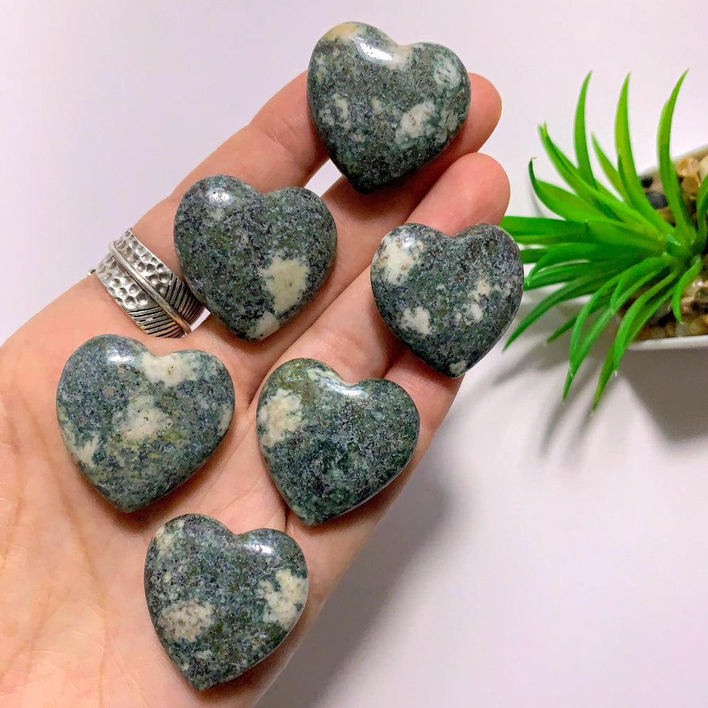 One Rare Preseli Bluestone Heart Carving From Wales, UK - Earth Family Crystals