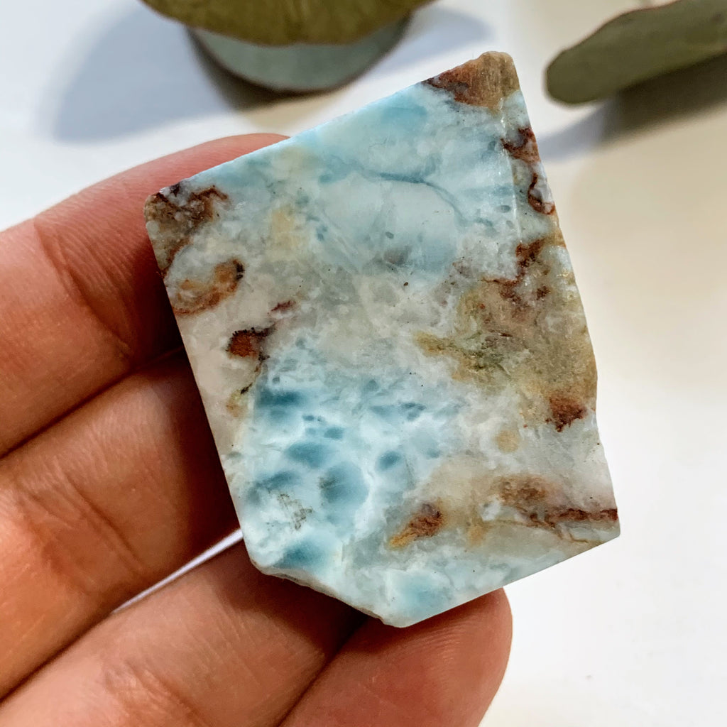 Ocean Blue Unpolished Larimar Handheld Specimen From The Dominican #6 - Earth Family Crystals