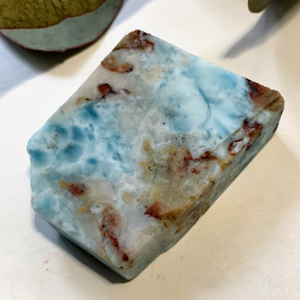 Ocean Blue Unpolished Larimar Handheld Specimen From The Dominican #6 - Earth Family Crystals