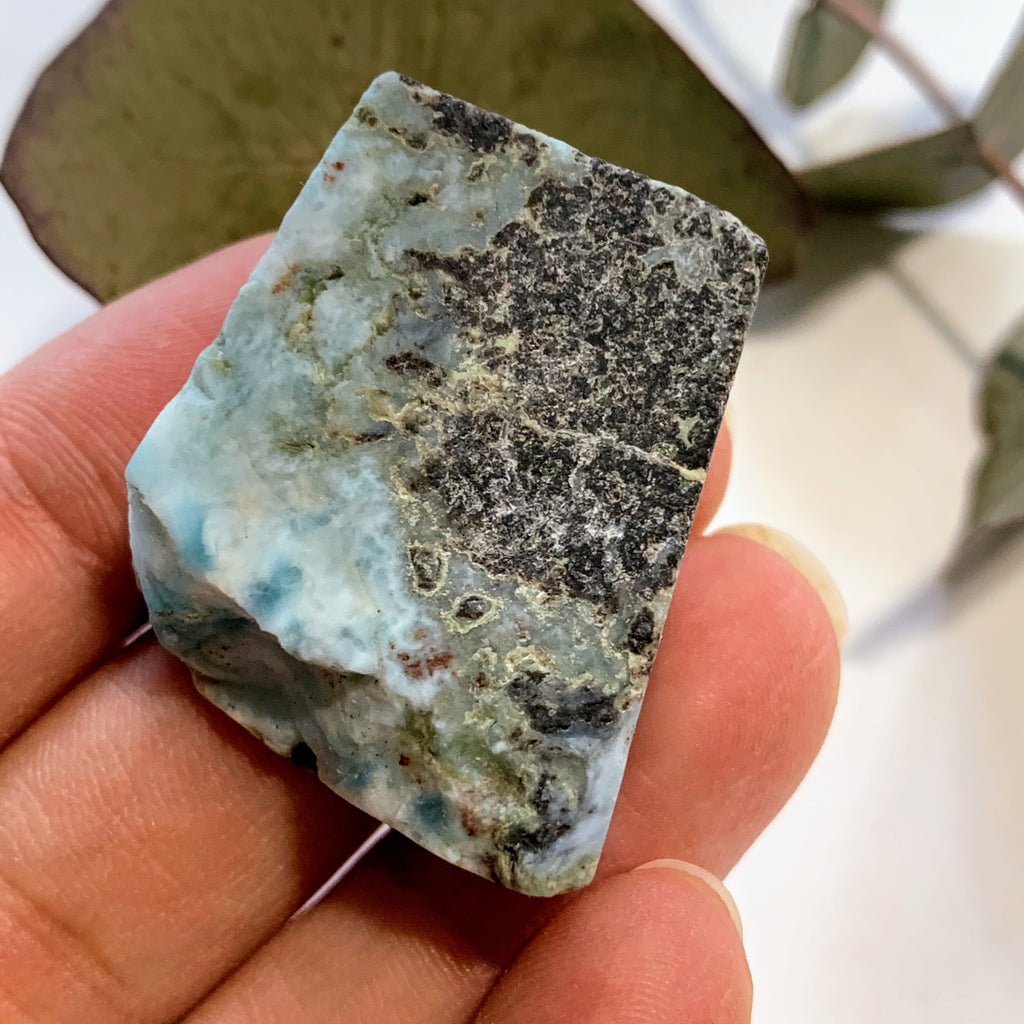 Cute Unpolished Larimar Handheld Specimen From The Dominican #9 - Earth Family Crystals