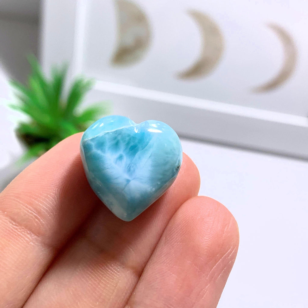 Larimar Dainty Heart Carving~Locality: Dominican Republic #2 - Earth Family Crystals