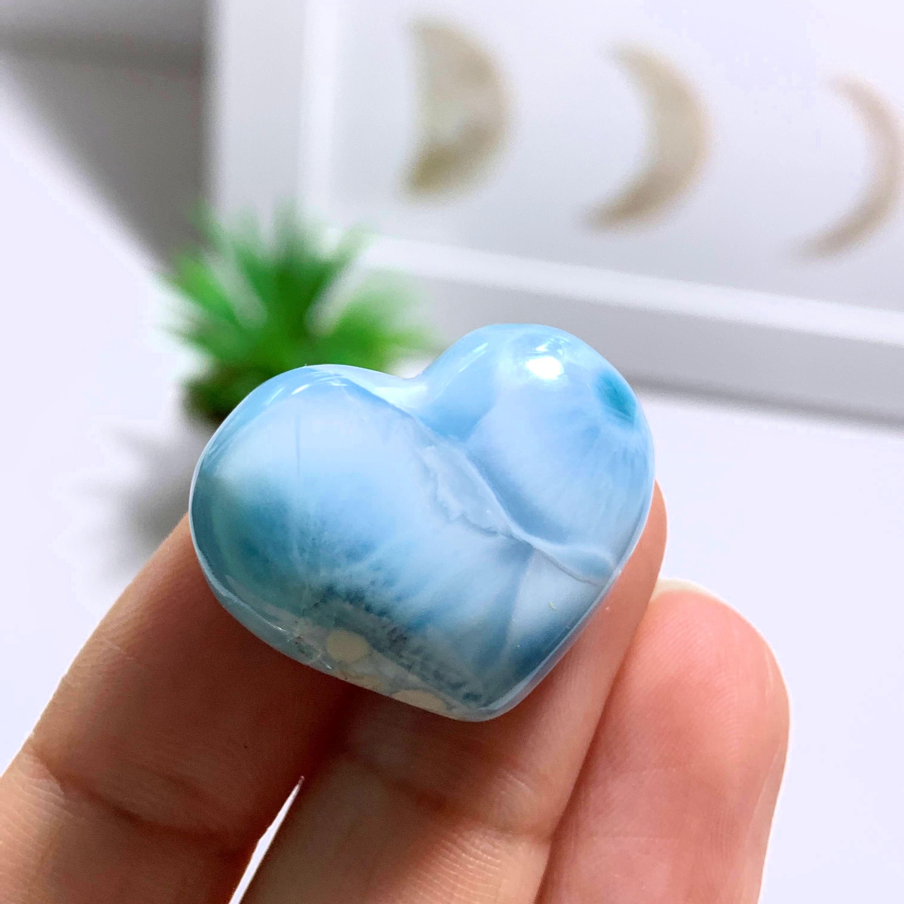 Larimar Blue Love Heart Carving~locality: Dominican Republic #13 