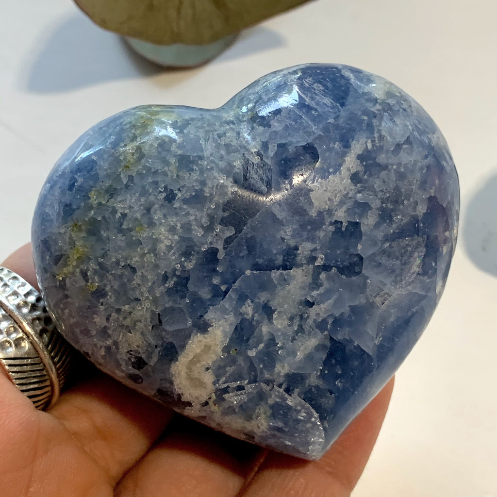 Pretty Blue Calcite Love Heart From Madagascar - Earth Family Crystals