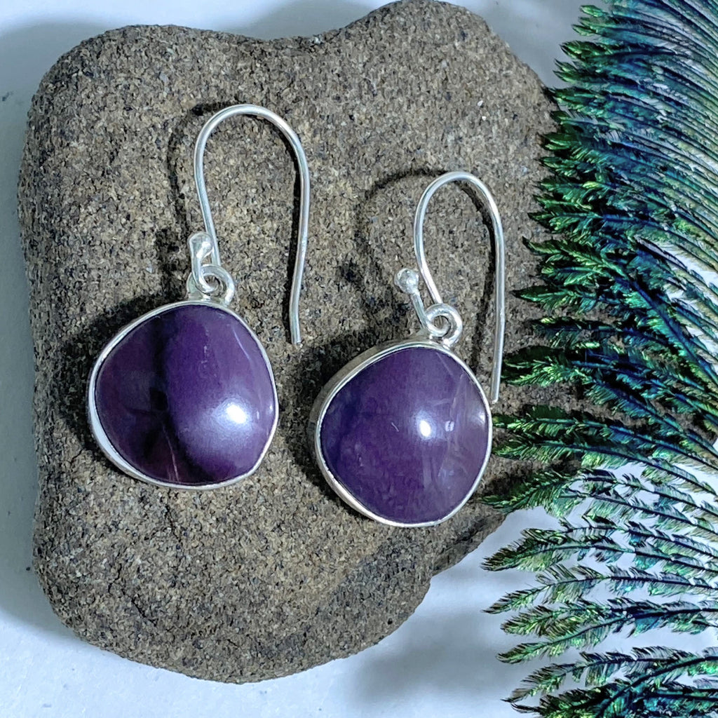 Very Rare~ Genuine Dark Purple Sugilite Earrings in Sterling Silver - Earth Family Crystals