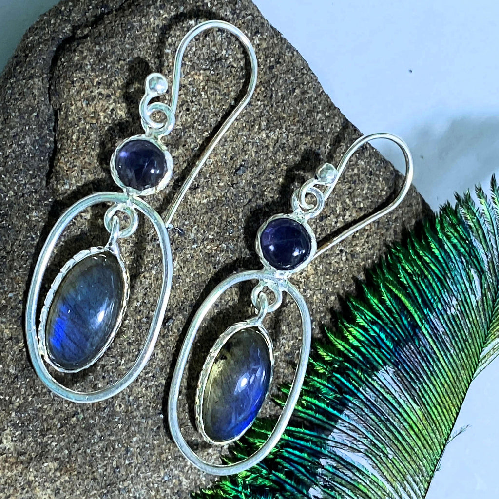 Labradorite & Tanzanite Sterling Silver Earrings *REDUCED - Earth Family Crystals