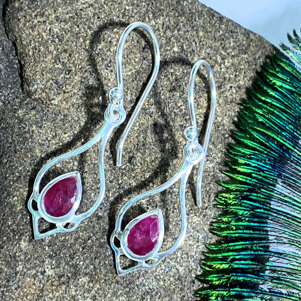 Lush Ruby Earrings in Sterling Silver - Earth Family Crystals