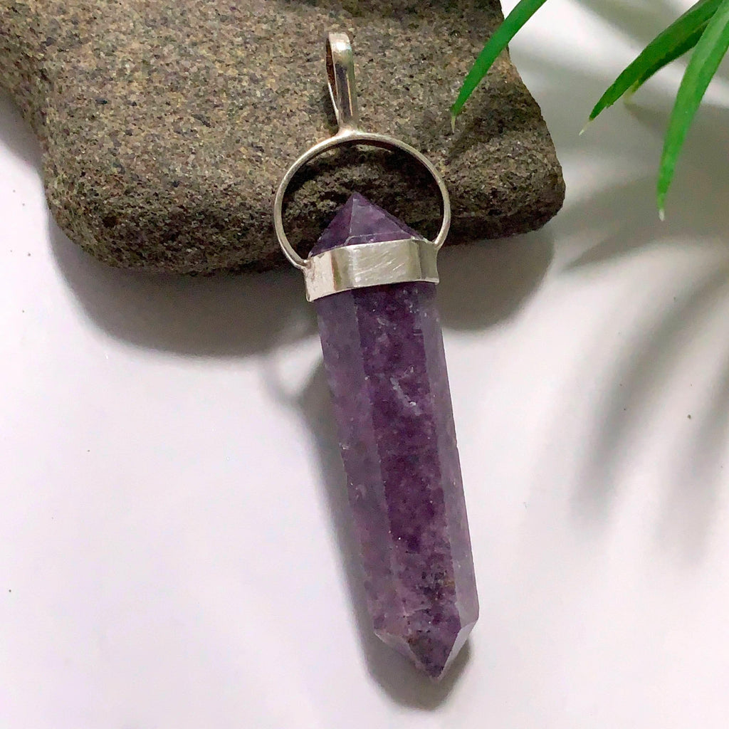 Deep Lilac DT Lepidolite Sterling Silver Pendant (Includes Silver Chain) #2 - Earth Family Crystals