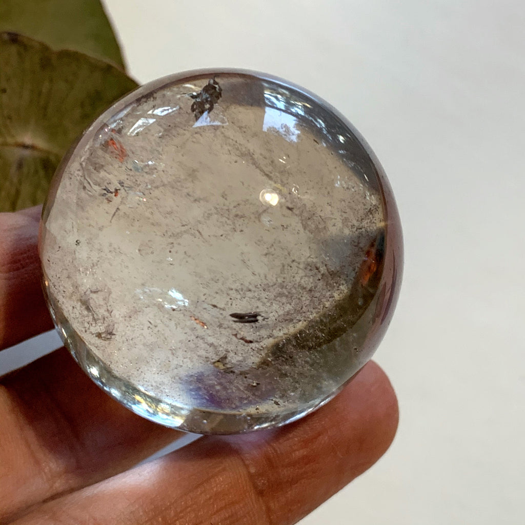 Brilliant Slightly Smoky Quartz Sphere Carving ~Locality Brazil - Earth Family Crystals