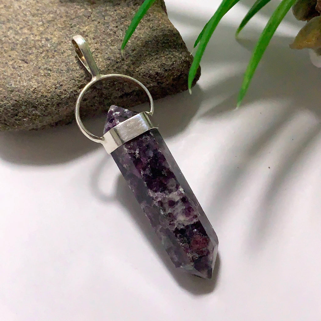 Deep Lilac DT Lepidolite Sterling Silver Pendant (Includes Silver Chain) #3 - Earth Family Crystals