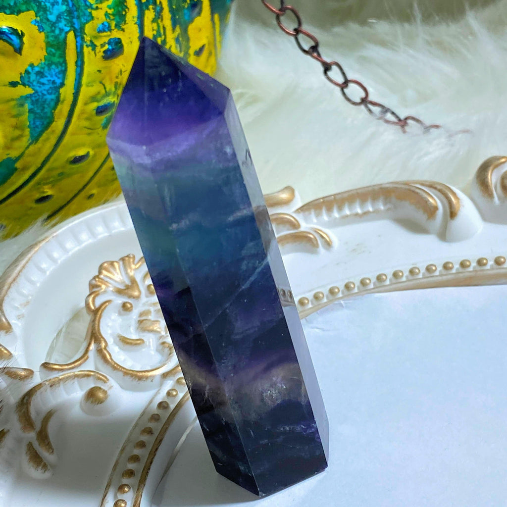 Mysterious Rainbow Fluorite Standing Tower -Ideal For Crystal Grids #3 - Earth Family Crystals