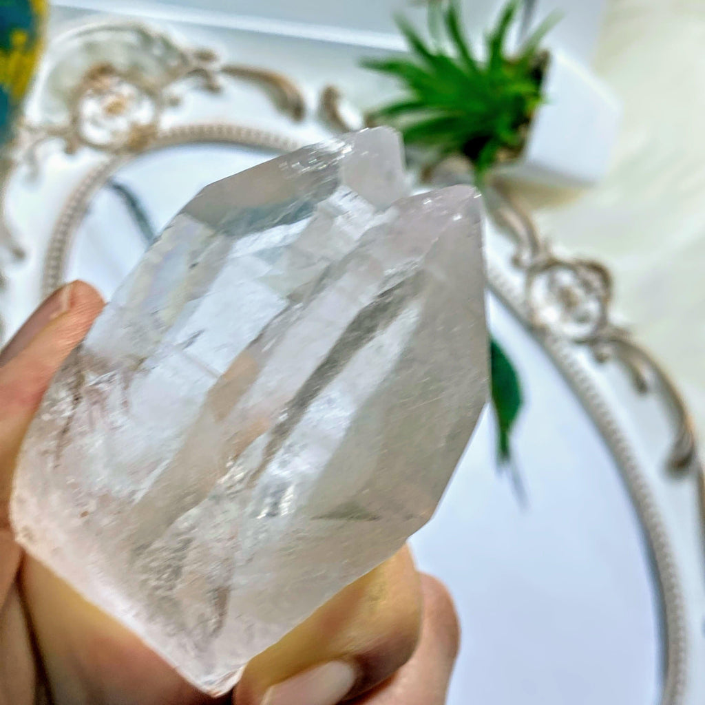 Unpolished Twin Point Lemurian Quartz Specimen From Brazil - Earth Family Crystals