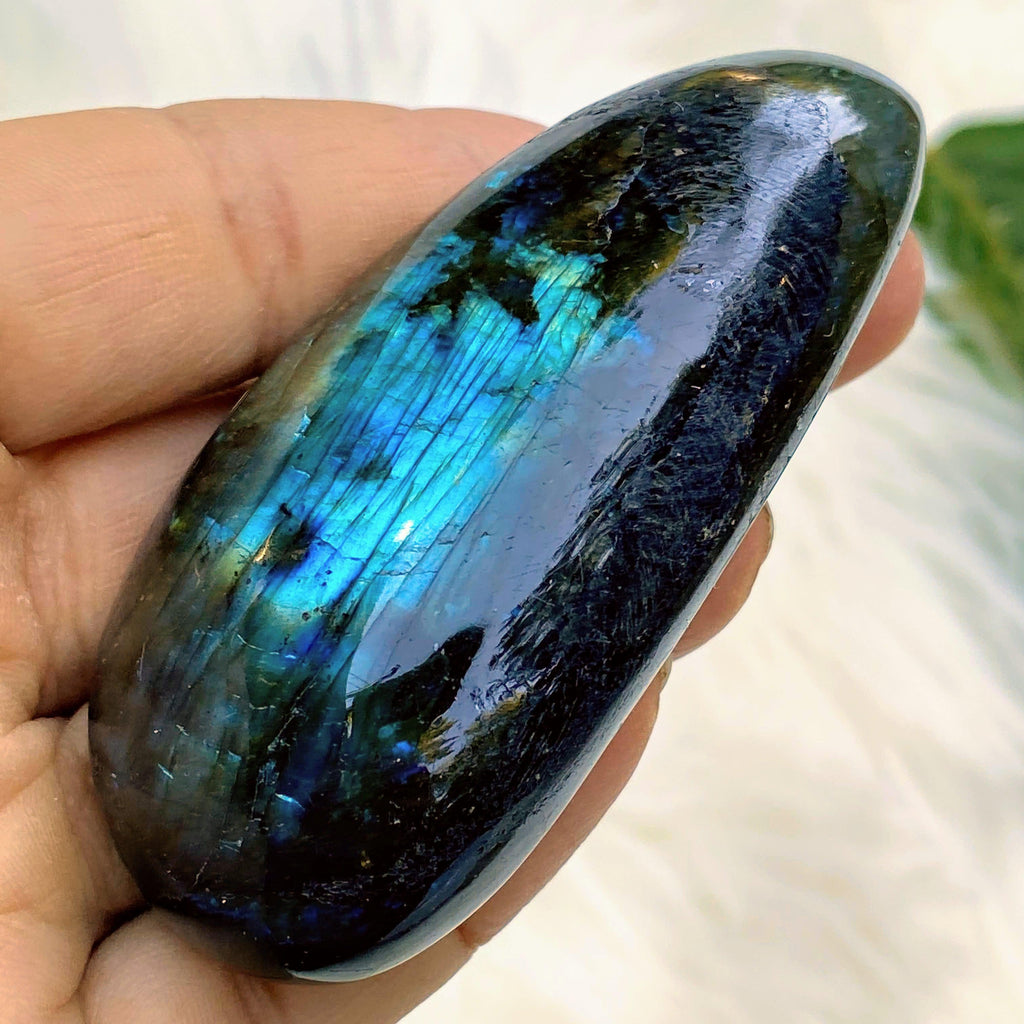 Gorgeous Flashy Labradorite Massage Shape Carving - Earth Family Crystals