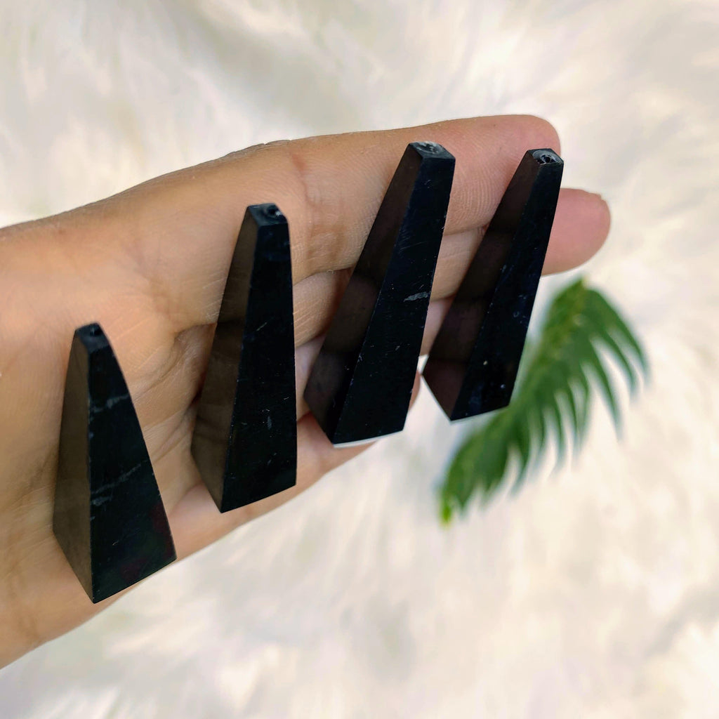 One EMF Protective Shungite Point carving - Earth Family Crystals