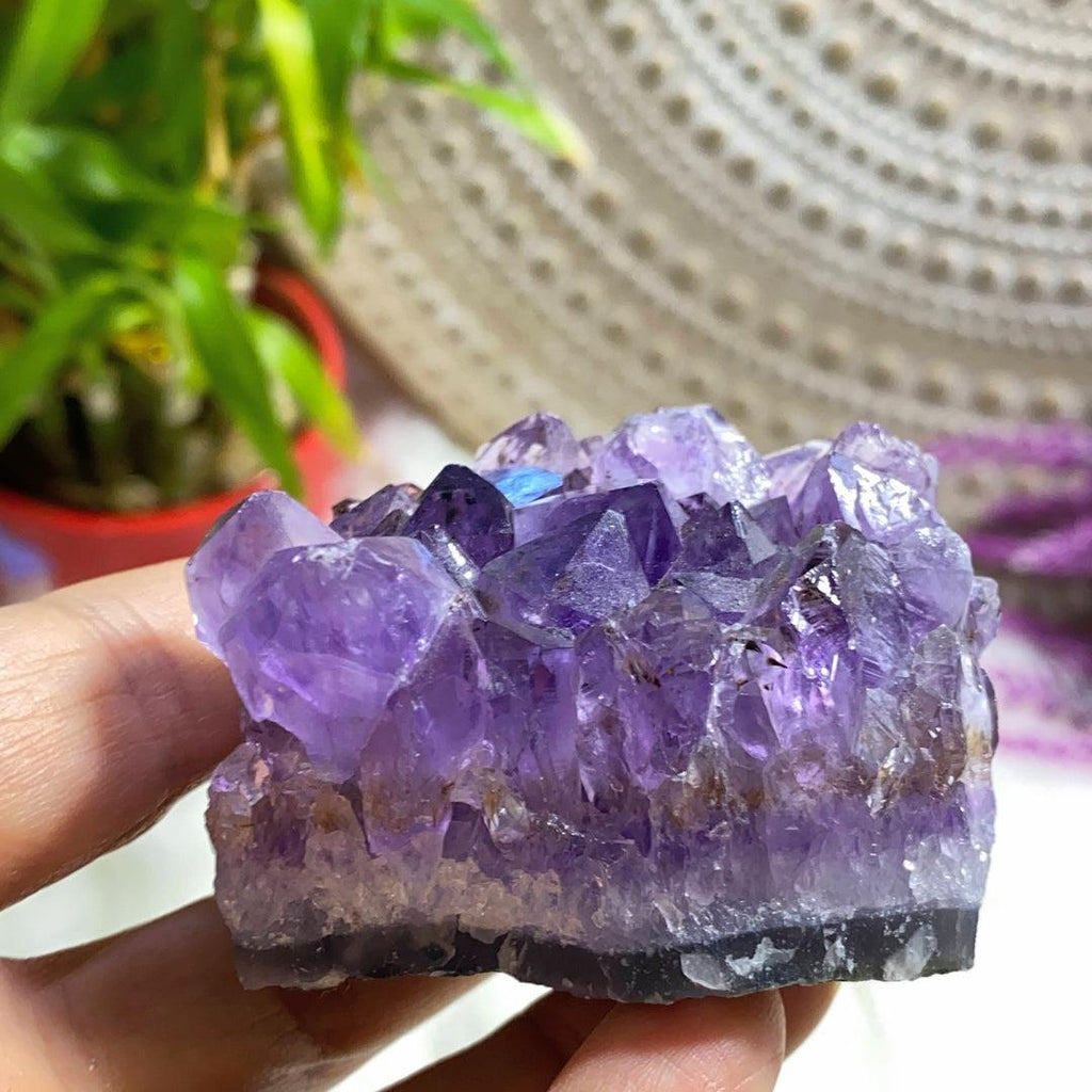 Stunning Lavender Purple Amethyst Cluster With Cacoxenite inclusions From Uruguay #3 - Earth Family Crystals