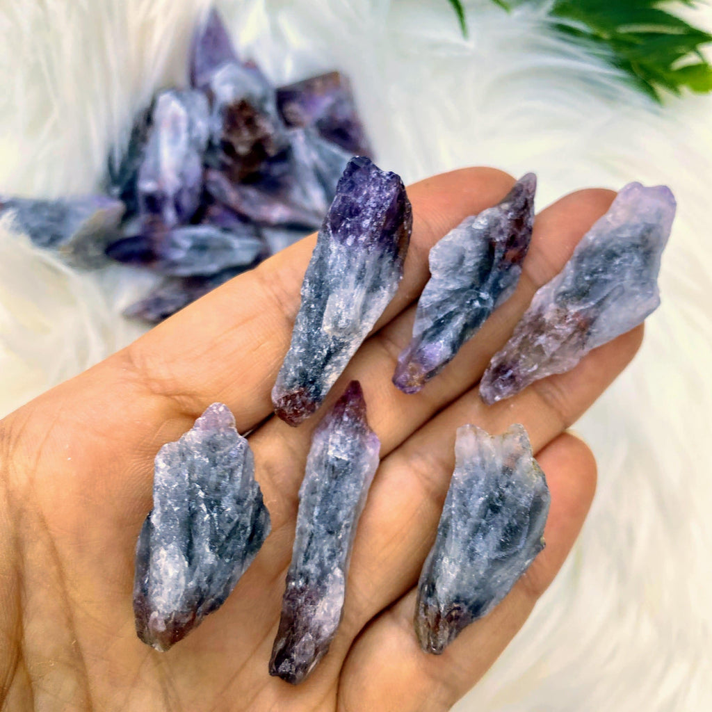 Set of 6~ Super 7 Natural Mini Points from Brazil (perfect for gridding) - Earth Family Crystals