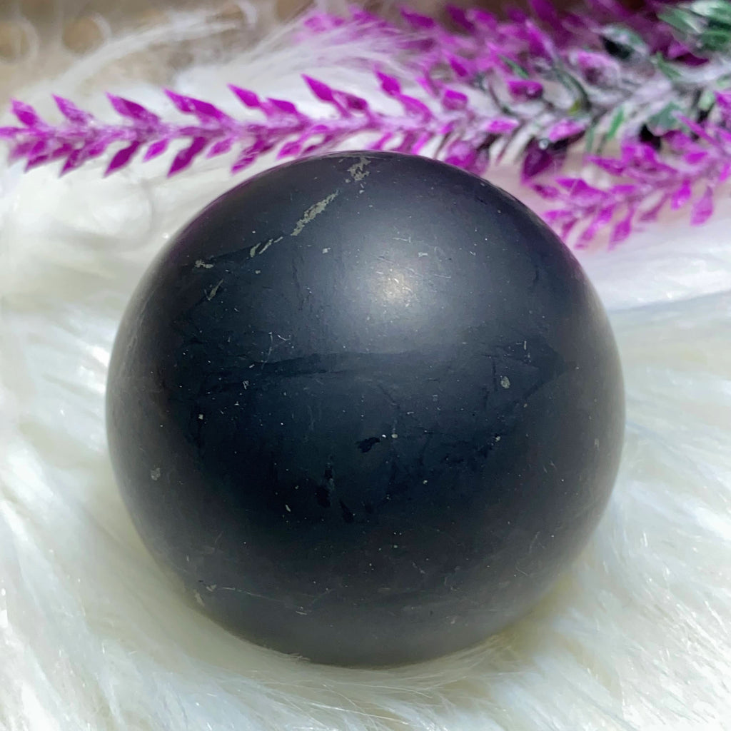 Unpolished Shungite Sphere From Russia - Earth Family Crystals