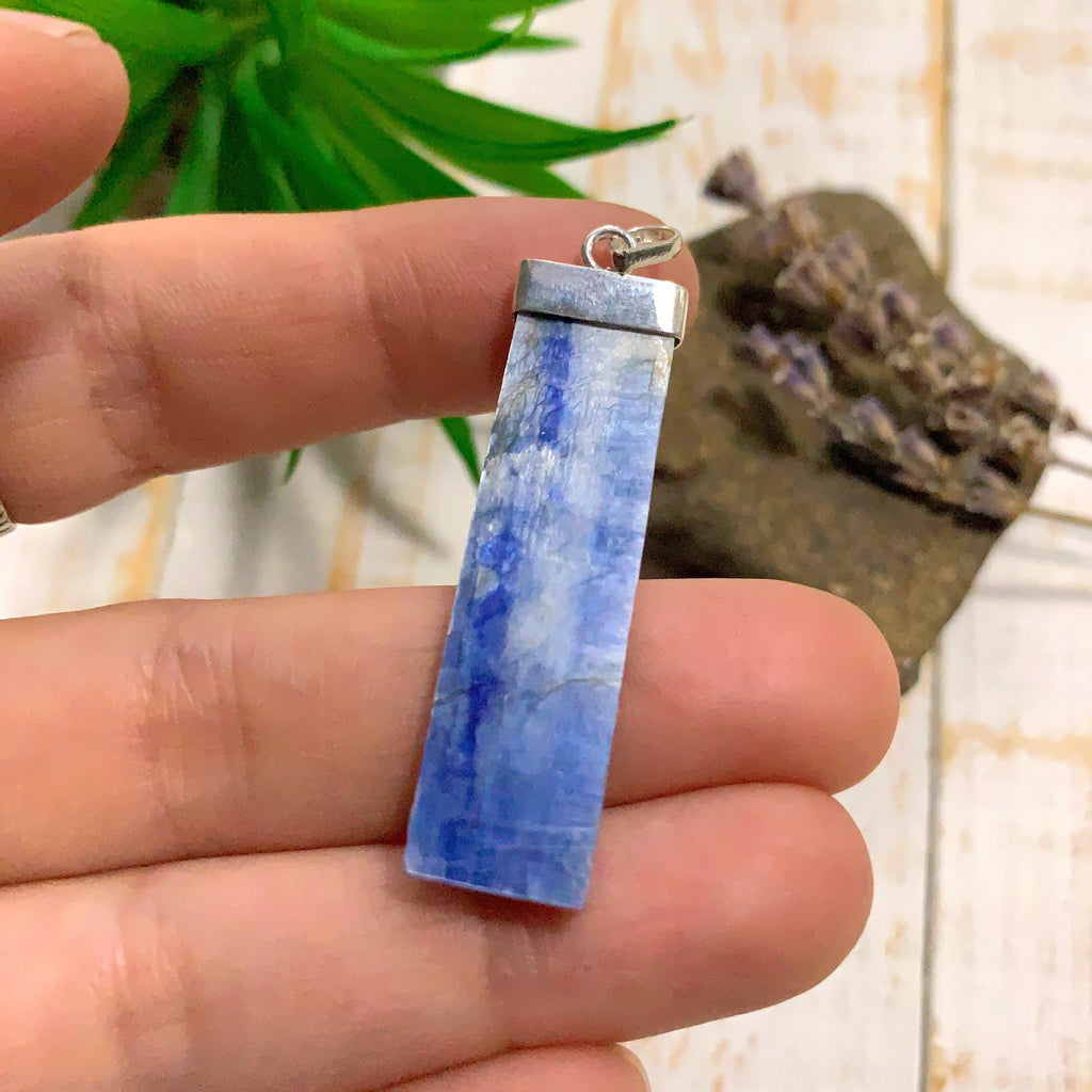 Blue Kyanite Sterling Silver Pendant (Includes Silver Chain) #1 - Earth Family Crystals