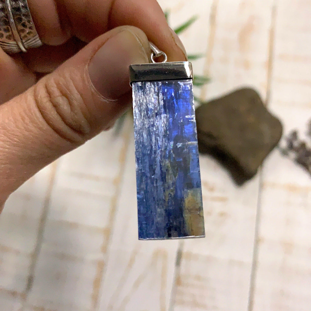 Blue Kyanite Sterling Silver Pendant (Includes Silver Chain) #2 - Earth Family Crystals