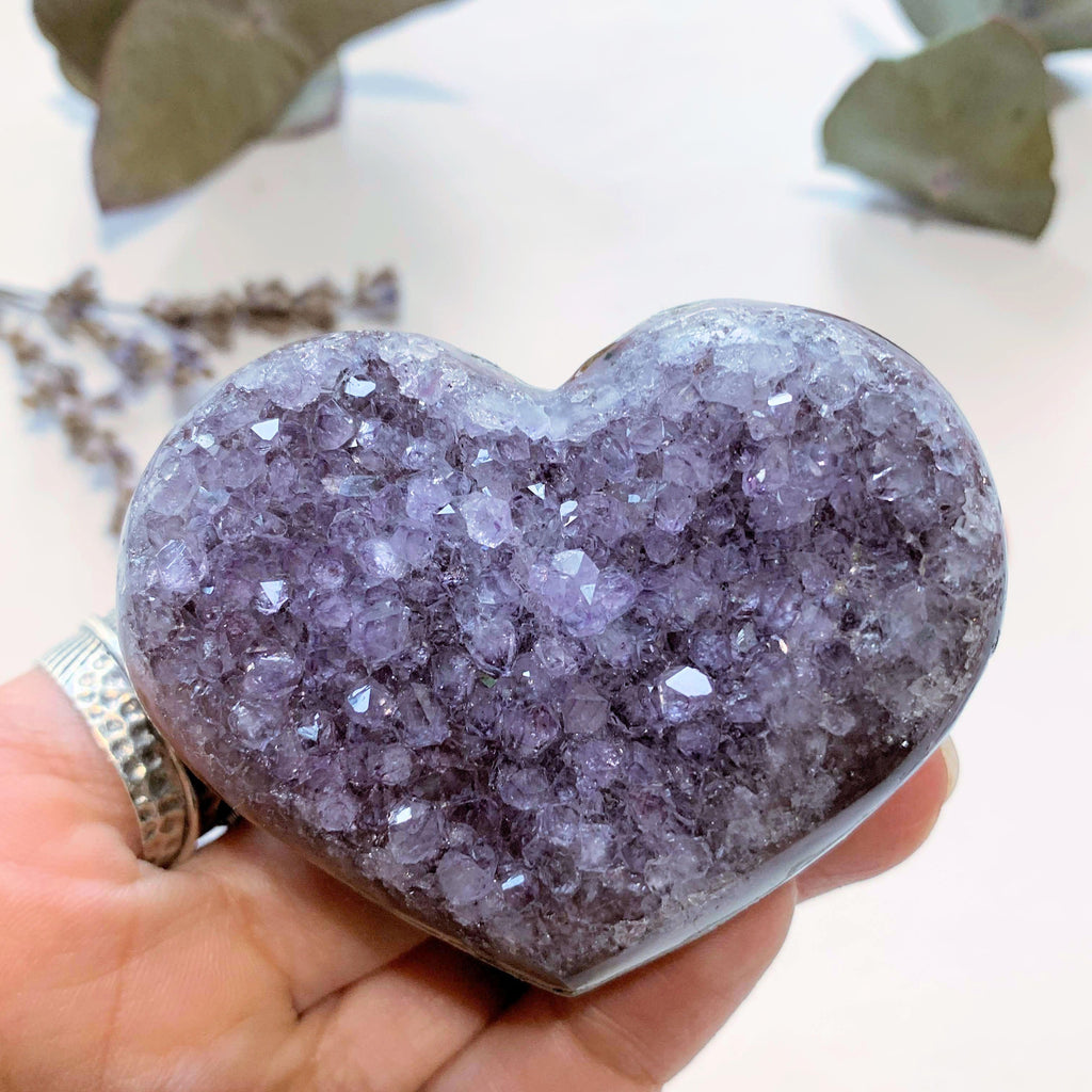 Delightful Sparkle Lavender Amethyst Druzy Love Heart~ Locality Uruguay - Earth Family Crystals