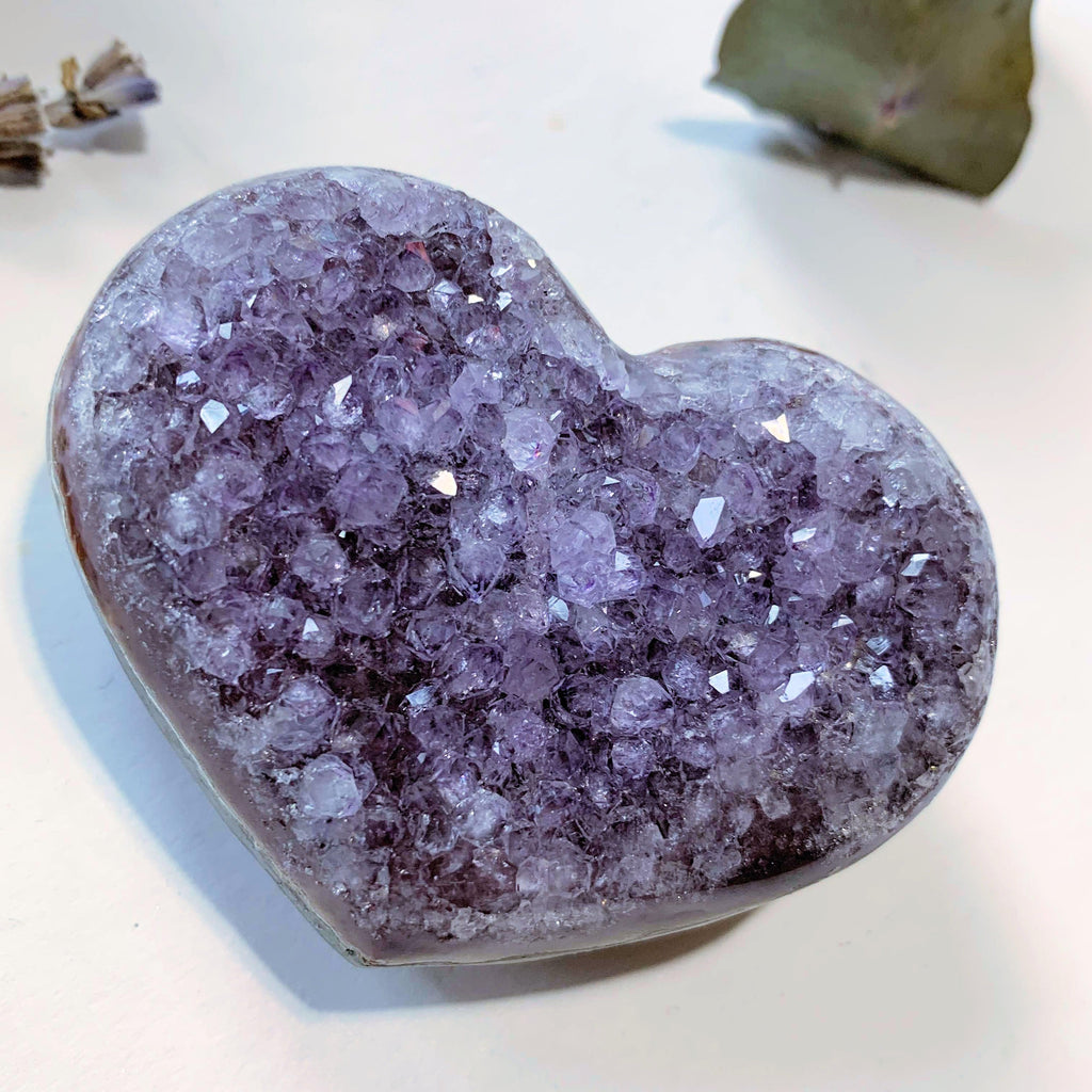 Delightful Sparkle Lavender Amethyst Druzy Love Heart~ Locality Uruguay - Earth Family Crystals