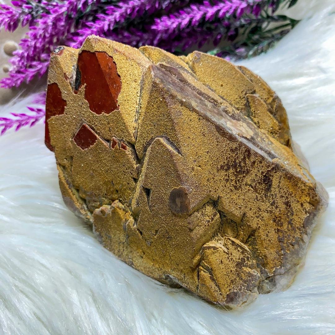 Rare Twin Peek Natural Auralite-23 Red Hematite Point with Record Keepers