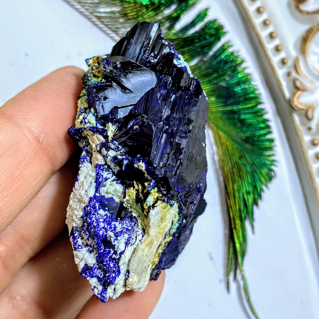 Rare! Gemmy Dark Blue Azurite Crystal Collectors Specimen From Milpillas Mine, Mexico - Earth Family Crystals