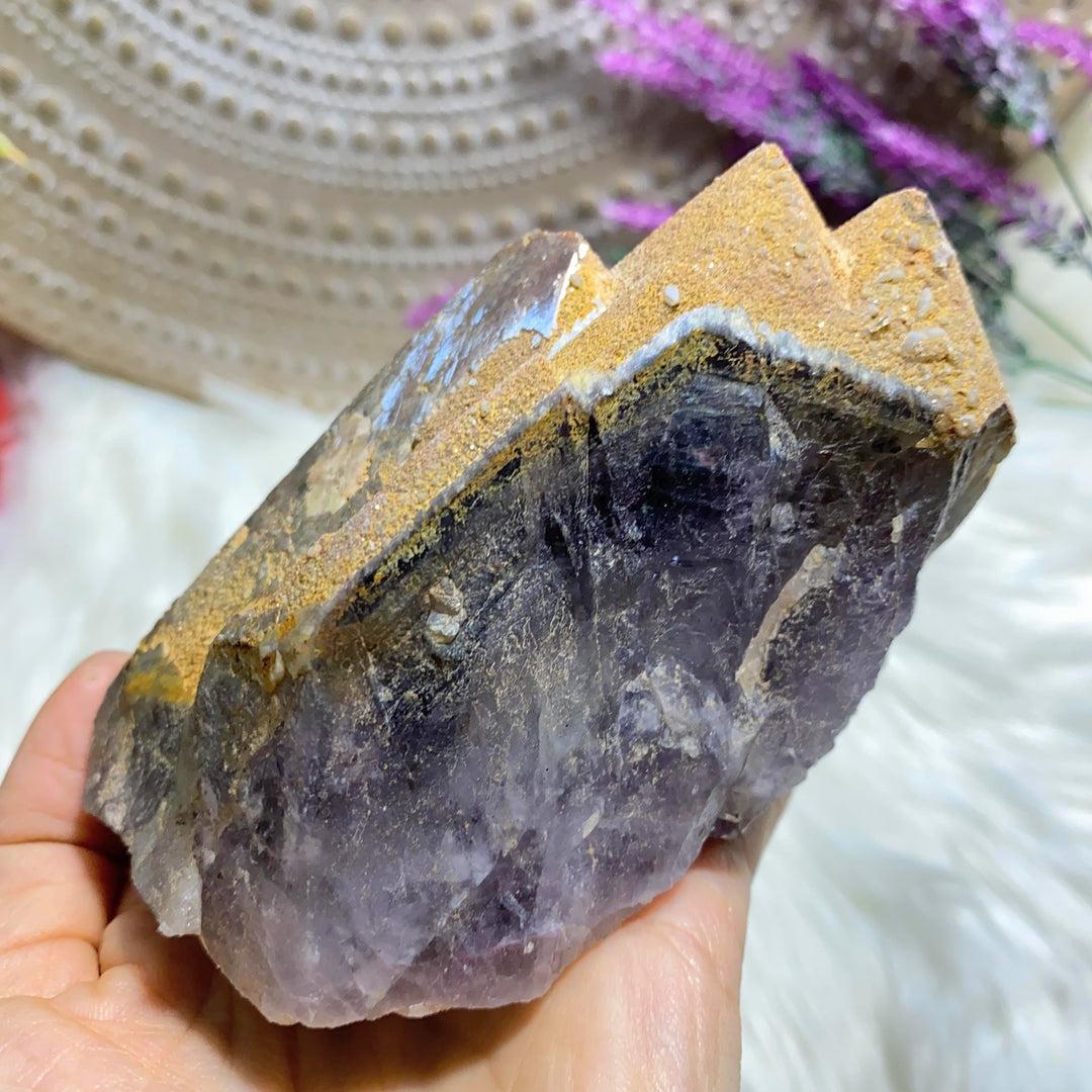 Record Keepers~! XL High Grade & Rare Twin Peek Real Auralite-23 Red Hematite Point Standing Display Specimen - Earth Family Crystals