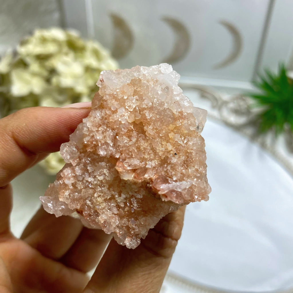 Rare~ Rosy Pink Samadhi Himalayan Quartz Cluster With Self Healing #1 - Earth Family Crystals