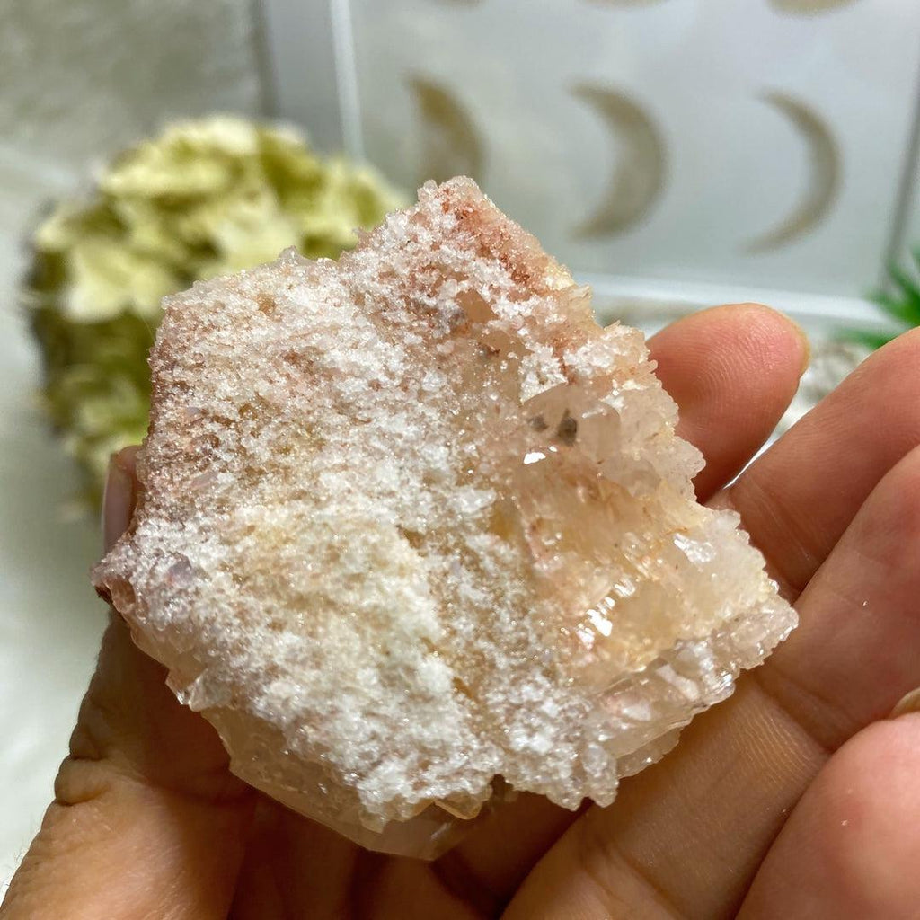 Rare~ Rosy Pink Samadhi Himalayan Quartz Cluster With Self Healing #2 - Earth Family Crystals