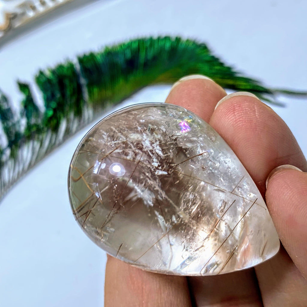 Brilliant Rutilated Quartz Teardrop Polished Specimen~ Locality Brazil - Earth Family Crystals