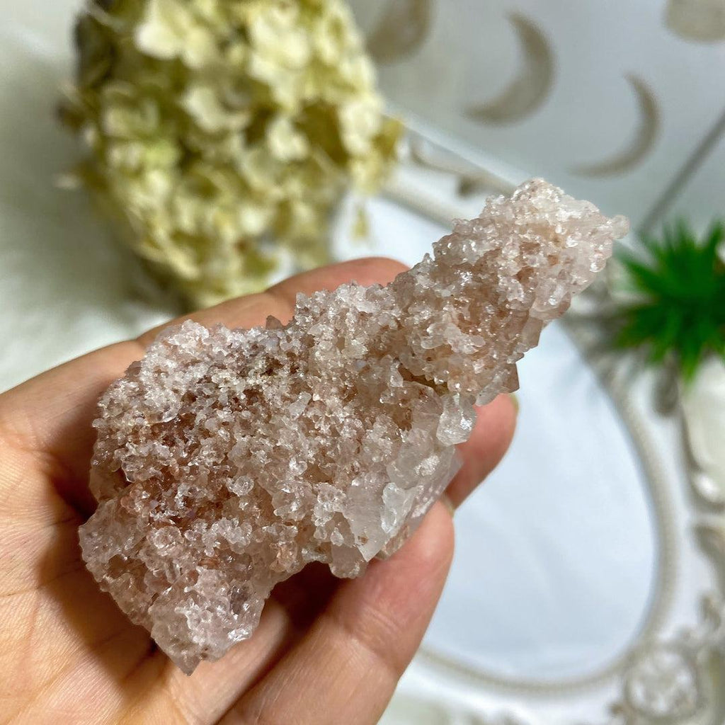 Rare~ Double Terminated Rosy Pink Samadhi Himalayan Quartz Self Healed Cluster  #5 - Earth Family Crystals